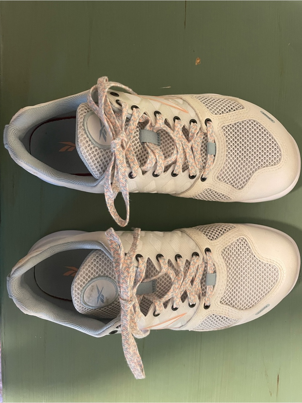 Reebok Women’s White Sneakers with Light Pink Accents